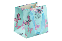 Пакет бумажный «Бабочки» 15х15х12см