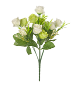 Цветок искусственный "Роза" 27см, цв.белый