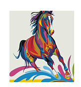 Картина по номерам "Радужный конь'' 40х50см
