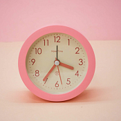 Часы-будильник "Style" 10х10х4,7см цв.розовый