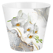 "London Deco" Горшок для цветов d=16см 1,6л белая орхидея