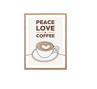 Декор. изобр. "Peace, Love & Coffee" 30х40х1,8см