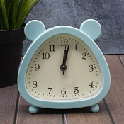Часы-будильник "Cute ears" 11х11х4см, цв.серый