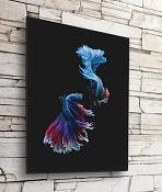 Картина "Сиамские синие рыбки" 40х50см