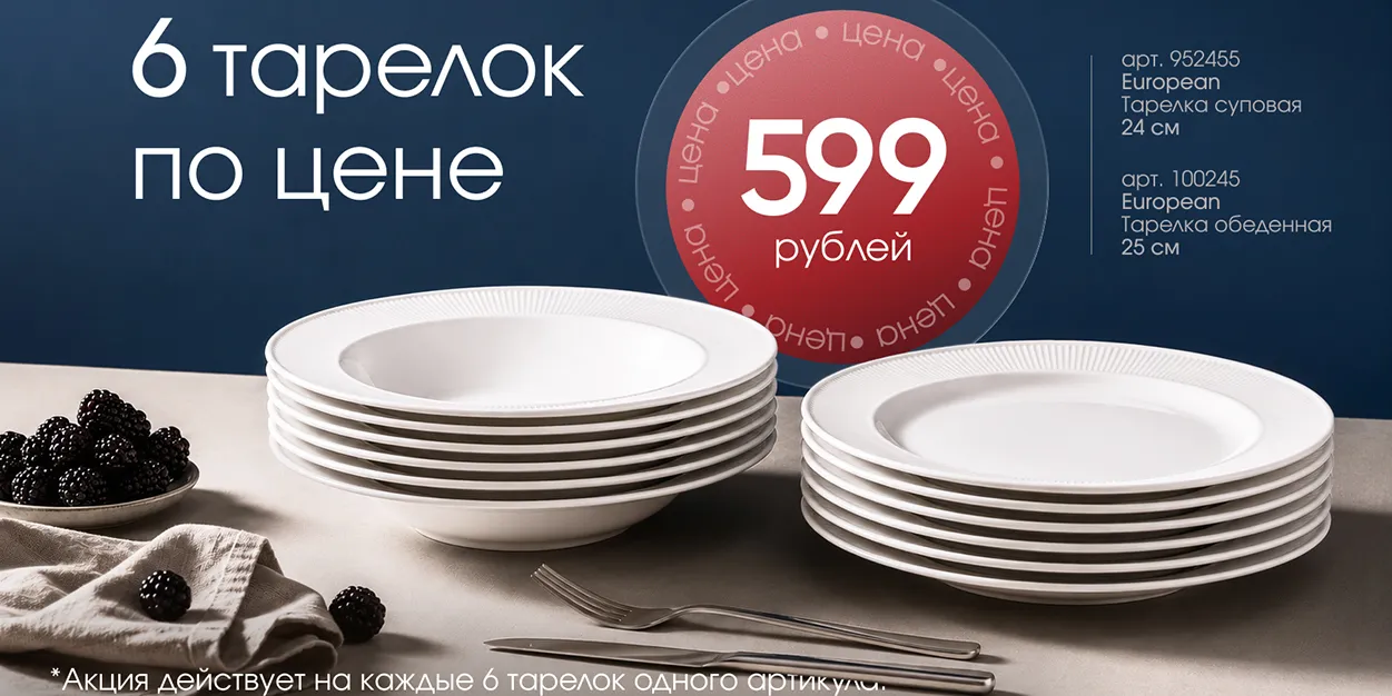 6 тарелок по цене 599