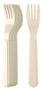Набор пластиковых вилок 6шт., цв.бежевый
