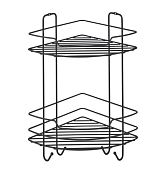 Полка для ванной, угловая "Лофт" с крючками 22,2х22,2х39,8см, 2 секции, цв.черный