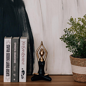 Фигурка "Йога Лотос" 13,5х9х24,5см, цв.черно-золотой