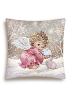 "Ангел и зайчики. Девочка" Наволочка декоративная 45х45см