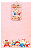Комплект кухонный "Блины" полотенце 35х60см, прихватка 14х22см,цв.розовый