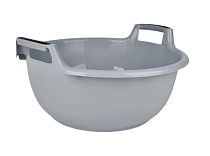 "Plast Team" Таз круглый "Альфа" с ручками 9л, 38х37х19см, цв.серый шторм