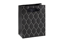 Пакет бумажный "Барокко черный" 14х11х6см