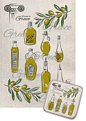 Комплект кухонный "Оливковое масло" полотенце 45х60см, прихватка 18х18см