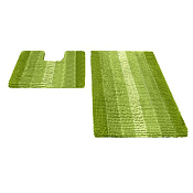 SHAHINTEX MULTIMAKARON Набор ковриков для ванной 60х90см; 60х50см зеленый