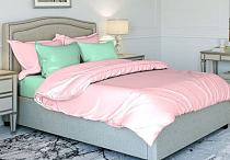 "Ночь нежна" Комплект постельного белья, цв.мятная роза, евро, 50х70см, поплин