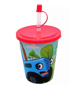 "Синий Трактор" Стакан с трубочкой 400мл