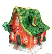 Копилка "Новогодний домик" 19х18х21см, цв.красно-зеленый