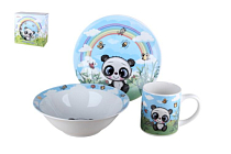 Набор посуды "Панда и бабочки" 3пр.