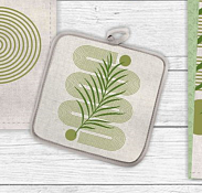 Прихватка "Графика" 18х18см, цв.зеленый