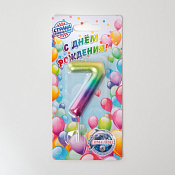 "Акварель" Свечи для торта "Цифра 7" 6см
