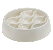 Миска для медленного кормления "Волна" 18,5х4,7см, цв.белый ротанг М 2413