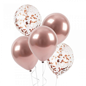 Набор воздушных шаров 5шт., цв.розовый