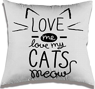 Подушка декоративная "Love cats" 35х35см