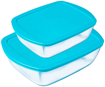 "Pyrex" Набор форм для запекания "Cook&Store" с крышкой 2пр. 28х20см, 23х15см