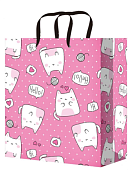 Пакет бумажный "Влюбленные котики" 18х23х10см