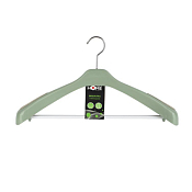 Вешалка пластик с перекладиной 47см, цв.зеленый