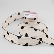 Декоративная лента "Сердечки" 3,8х9,1м, цв.бежевый