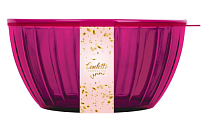 "Confetti" Салатник с крышкой 2,8л 24х22,2х10,5см цв.розовый