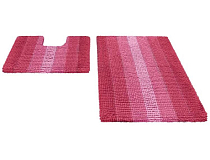 SHAHINTEX MULTIMAKARON Набор ковриков для ванной 60х90см; 60х50см розовый