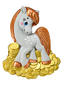 Магнит "Пони в монетках" 7см