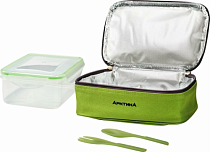 "Арктика" Термосумка с контейнером и приборами, 2л, цв.зеленый