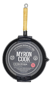"MYRON COOK" Сковорода чугунная 24см, дерев.ручка