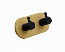 Крючок самоклеящийся двойной 9х4,5х3,2см, бамбук, цв.черный 13078