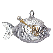 Икорница "Муза" с ложкой, рыбка 15х7х10см