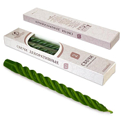 Набор свечей витых 2шт, 24,5см, цв.темно-зеленый