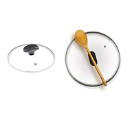 "GLASS LID" Крышка стеклянная 16см, с металлическим ободком, низкая