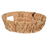 Поднос круглый "Золотистый колос" 28х28х8см, цв.песочный