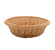 Корзина плетеная "Полиротанг" 25х25х7см, цв.бежевый