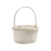 TODI Корзина плетеная с ручкой 32х18см, цв.серый