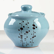 Горшочек для запекания "Русский" 0,5л 12х13см, цв.блюз