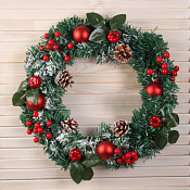 Венок новогодний "Лесной фестиваль" 40см