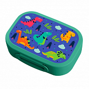 Ланч-бокс "Динозаврики" пластик 0,98л прям 18х13х5см, цв.зеленый