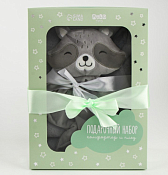 "Крошка Я" Комфортер "Енот" 27см, с пледом 71х125см