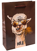 Пакет бумажный "Дерзкая лама" 18x23x8см