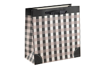 Пакет бумажный "Клетка" 25х25х11см