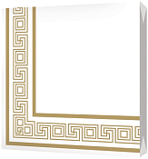 Салфетки трехслойные "Греческая рамка" 33х33см, 20шт., цв.золото